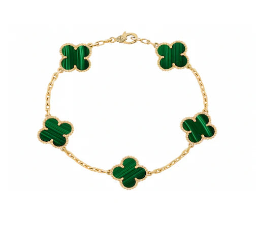 Van Cleef Green Bracelet - Gold Plated