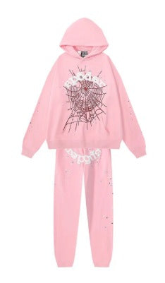 Pink Spider Web Tracksuit Set