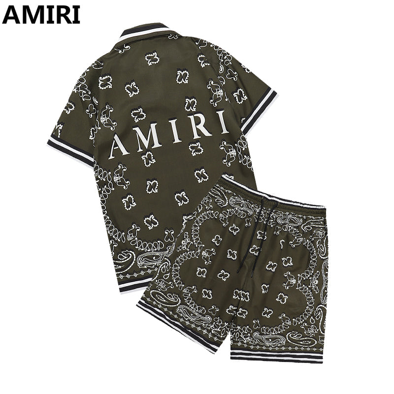 Amiri Bandana Short Set - Khaki Green